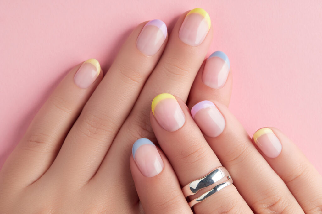 pastel tip French manicure